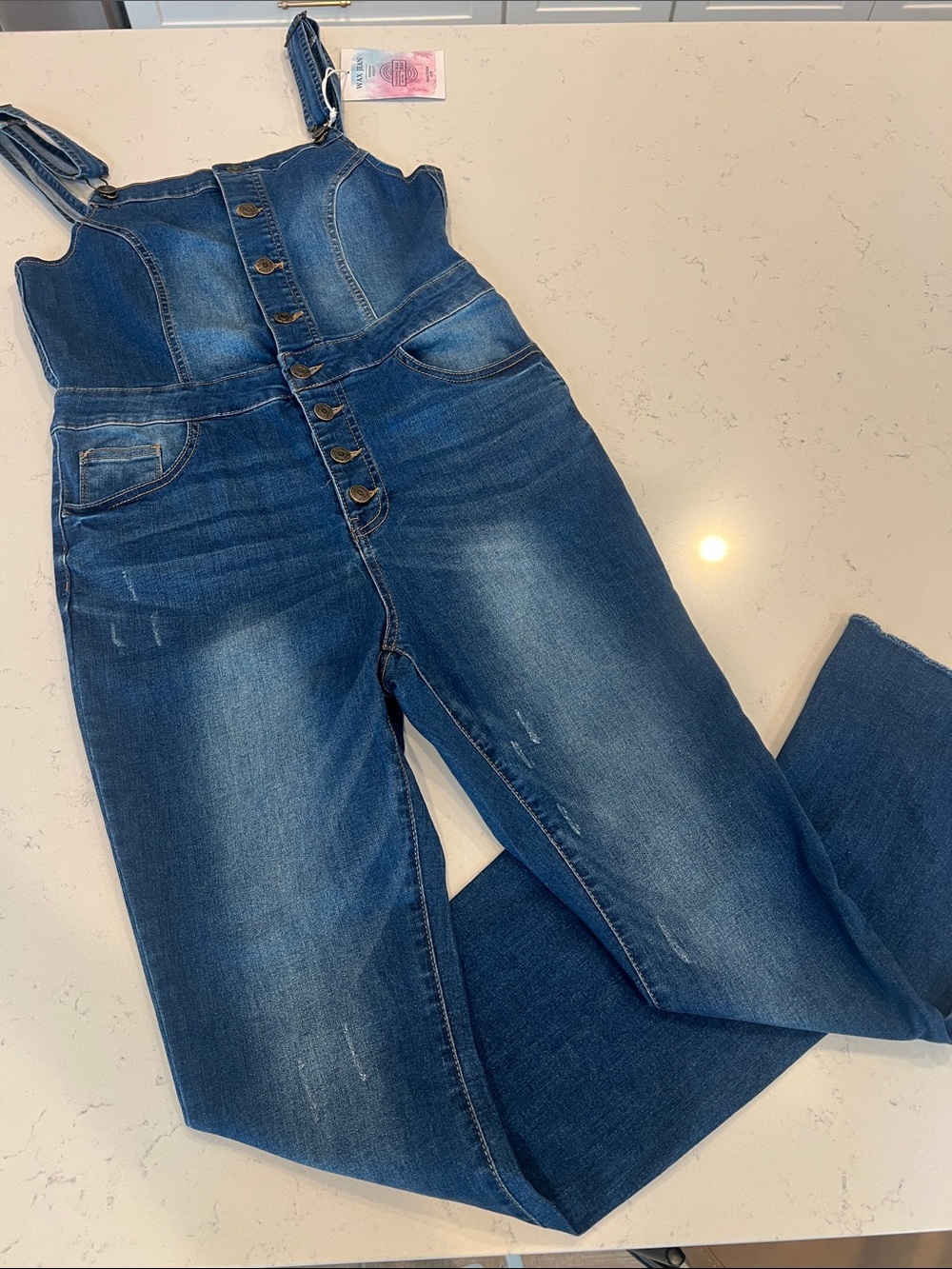 Wax Jean stretch Indigo Button-Front Women’s Denim Overalls